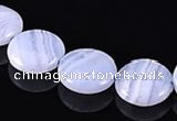 CAG136 coin shape blue lace agate 7*16mm gemstone bead Wholesale