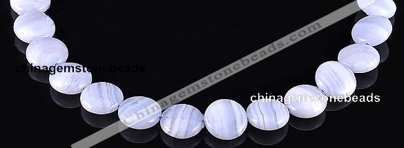 CAG136 coin shape blue lace agate 7*16mm gemstone bead Wholesale