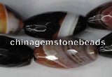 CAG1363 15.5 inches 15*30mm faceted rice line agate gemstone beads