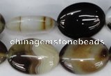 CAG1375 15.5 inches 18*25mm oval line agate gemstone beads