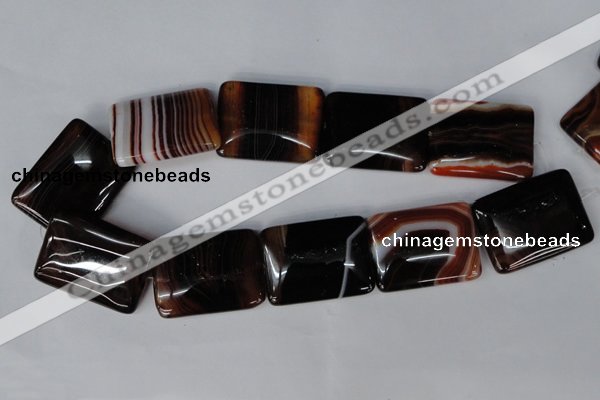 CAG1398 15.5 inches 30*40mm rectangle line agate gemstone beads
