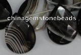 CAG1401 Top-drilled 22*30mm faceted teardrop line agate gemstone beads
