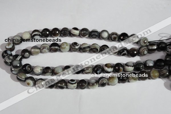 CAG1405 15.5 inches 12mm faceted round line agate gemstone beads