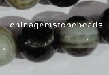 CAG1409 15.5 inches 20mm faceted round line agate gemstone beads