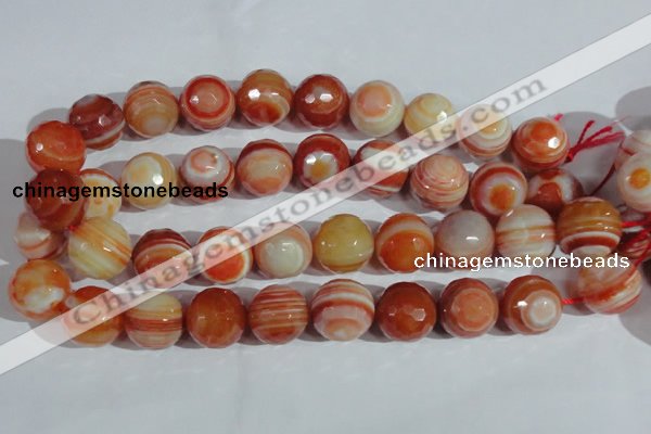 CAG1410 15.5 inches 20mm faceted round line agate gemstone beads