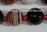 CAG1418 15.5 inches 20mm faceted round line agate gemstone beads
