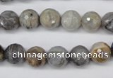 CAG1433 15.5 inches 10mm faceted round bamboo leaf agate beads