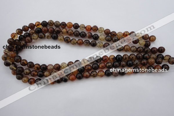 CAG1440 15.5 inches 8mm round dragon veins agate beads