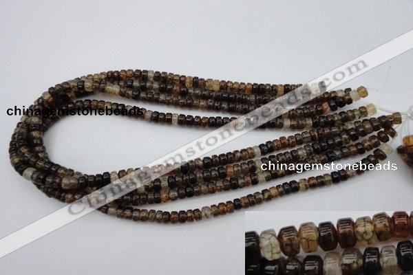 CAG1443 15.5 inches 3*6mm rondelle dragon veins agate beads