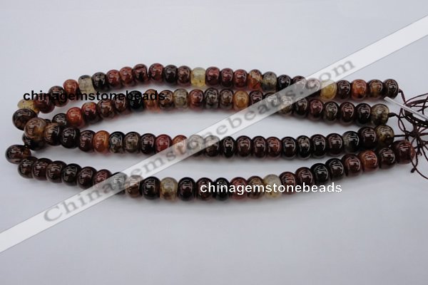 CAG1444 15.5 inches 8*12mm rondelle dragon veins agate beads