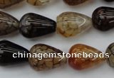 CAG1449 15.5 inches 13*18mm teardrop dragon veins agate beads