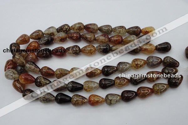 CAG1449 15.5 inches 13*18mm teardrop dragon veins agate beads