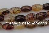 CAG1451 15.5 inches 8*12mm rice dragon veins agate beads