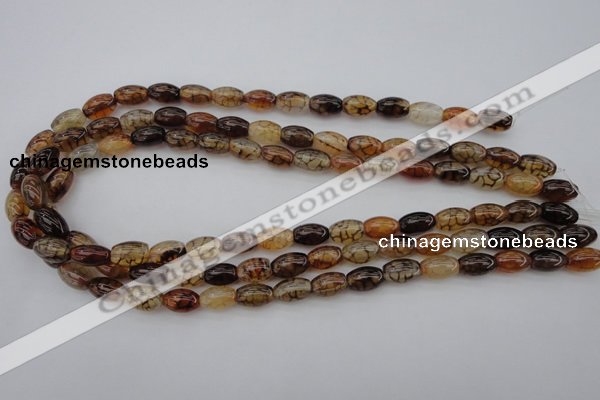 CAG1451 15.5 inches 8*12mm rice dragon veins agate beads