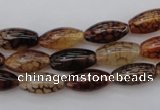 CAG1452 15.5 inches 6*16mm rice dragon veins agate beads