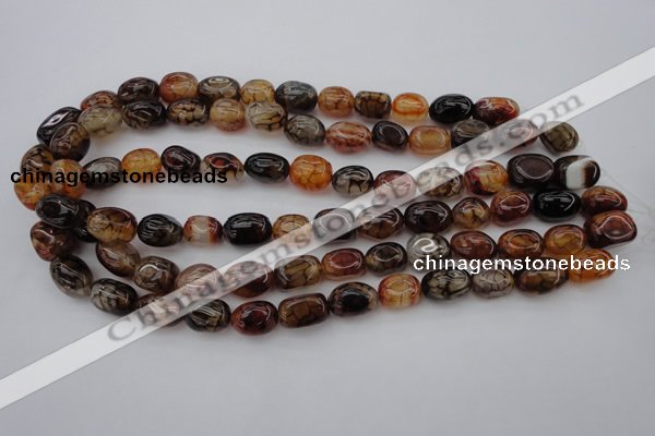 CAG1456 15.5 inches 10*15mm nuggets dragon veins agate beads