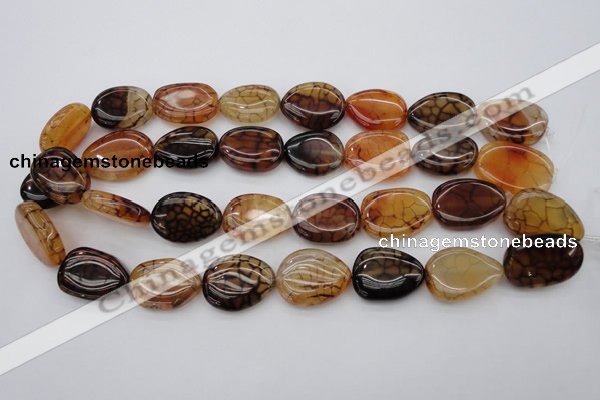 CAG1459 15.5 inches 18*25mm freeform dragon veins agate beads