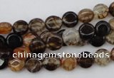 CAG1460 15.5 inches 8mm flat round dragon veins agate beads