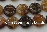 CAG1461 15.5 inches 15mm flat round dragon veins agate beads