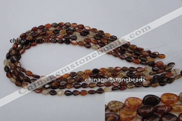 CAG1469 15.5 inches 6*8mm flat teardrop dragon veins agate beads