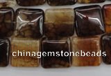 CAG1472 15.5 inches 15*15mm square dragon veins agate beads