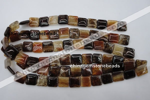 CAG1472 15.5 inches 15*15mm square dragon veins agate beads