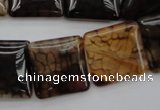 CAG1474 15.5 inches 20*20mm square dragon veins agate beads