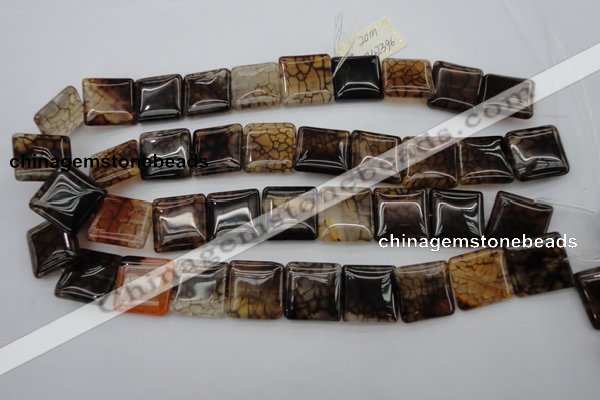 CAG1474 15.5 inches 20*20mm square dragon veins agate beads