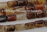 CAG1478 15.5 inches 8*12mm rectangle dragon veins agate beads