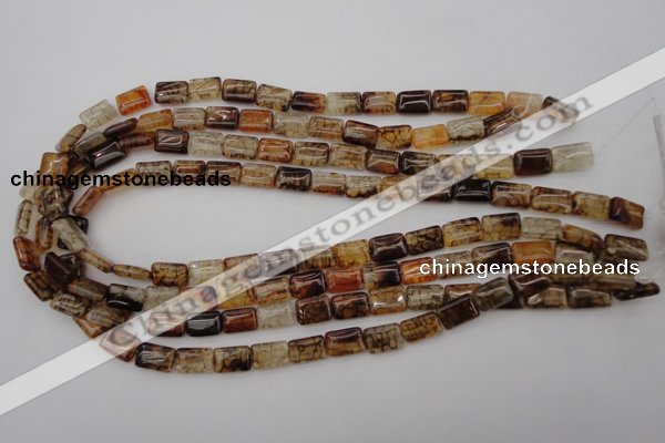 CAG1478 15.5 inches 8*12mm rectangle dragon veins agate beads