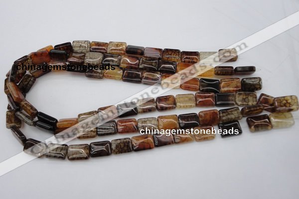 CAG1479 15.5 inches 10*14mm rectangle dragon veins agate beads