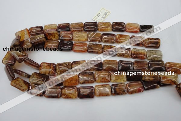 CAG1481 15.5 inches 13*18mm rectangle dragon veins agate beads