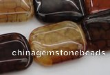 CAG1483 15.5 inches 18*25mm rectangle dragon veins agate beads