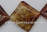 CAG1488 15.5 inches 30*30mm diamond dragon veins agate beads