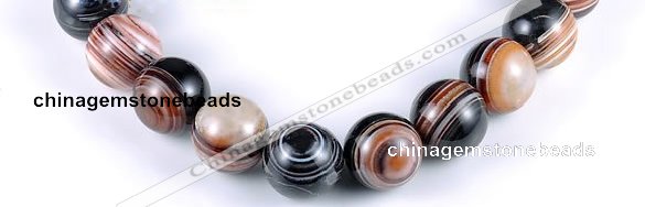 CAG149 20mm smooth round madagascar agate stone beads Wholesale