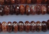 CAG1492 15.5 inches 6*12mm faceted rondelle natural fire agate beads