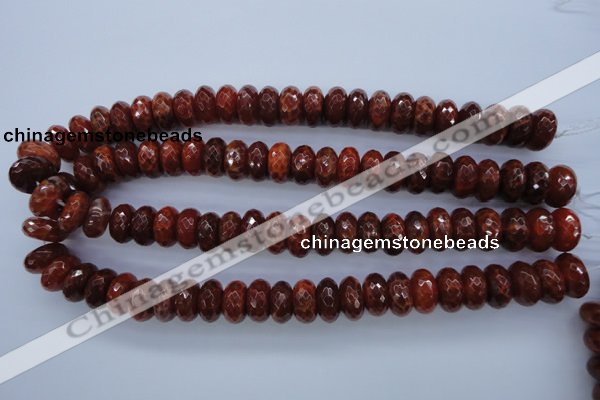 CAG1493 15.5 inches 8*16mm faceted rondelle natural fire agate beads