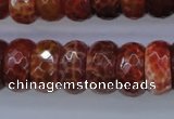 CAG1494 15.5 inches 9*18mm faceted rondelle natural fire agate beads