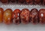 CAG1495 15.5 inches 10*20mm faceted rondelle natural fire agate beads