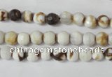 CAG1500 15.5 inches 6mm faceted round fire crackle agate beads