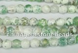 CAG1501 15.5 inches 6mm faceted round fire crackle agate beads