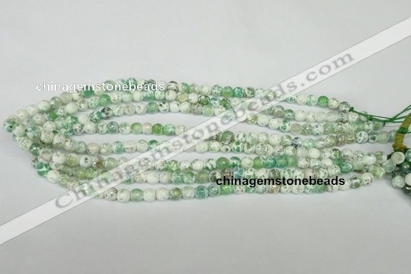 CAG1501 15.5 inches 6mm faceted round fire crackle agate beads