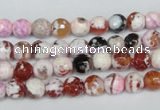 CAG1502 15.5 inches 6mm faceted round fire crackle agate beads