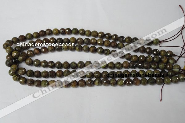 CAG1506 15.5 inches 8mm faceted round fire crackle agate beads