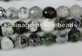 CAG1508 15.5 inches 8mm faceted round fire crackle agate beads