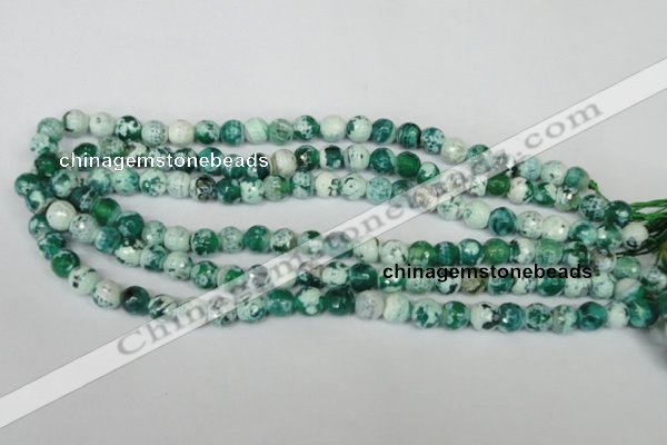 CAG1510 15.5 inches 8mm faceted round fire crackle agate beads