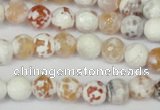 CAG1511 15.5 inches 8mm faceted round fire crackle agate beads