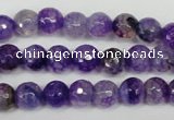 CAG1512 15.5 inches 8mm faceted round fire crackle agate beads