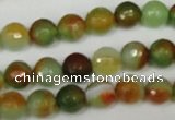 CAG1513 15.5 inches 8mm faceted round fire crackle agate beads