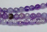 CAG1514 15.5 inches 8mm faceted round fire crackle agate beads